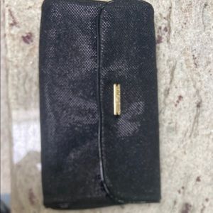 Black Sequin Clutch with Gold Accent, beauty clutch